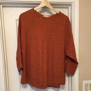 Elizabeth Suzann Top in Rust linen - OSM